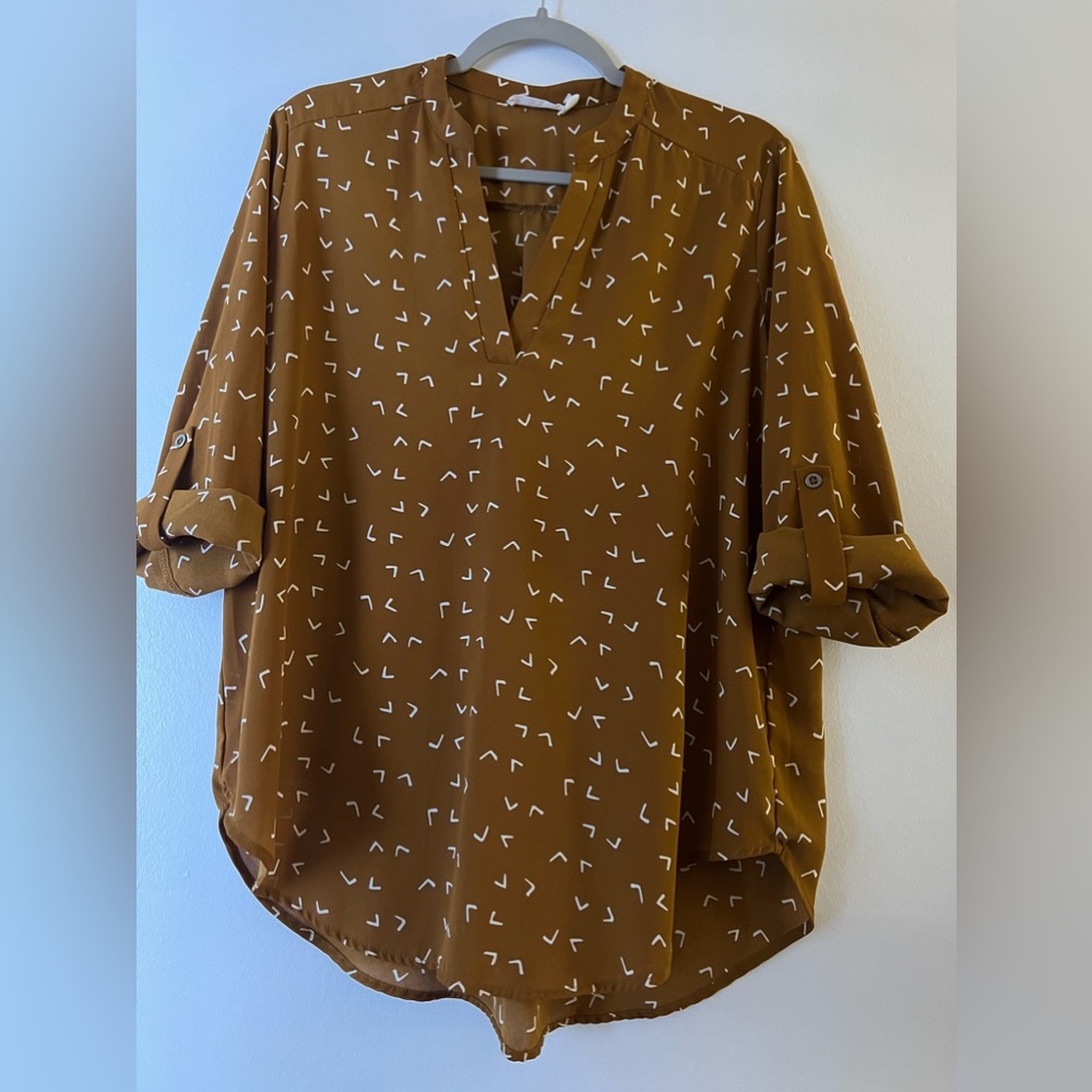 The Lush Warren Split Neck Blouse